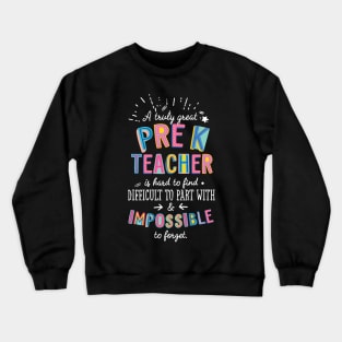 A truly Great Pre-K Teacher Gift - Impossible to forget Crewneck Sweatshirt